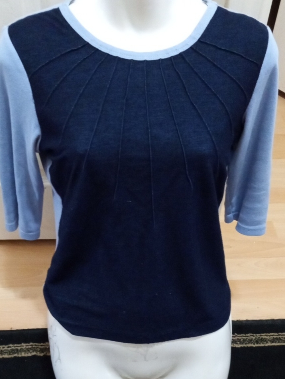 ModelCo Two-Tone Navy and Light Blue Short Sleeve Tee